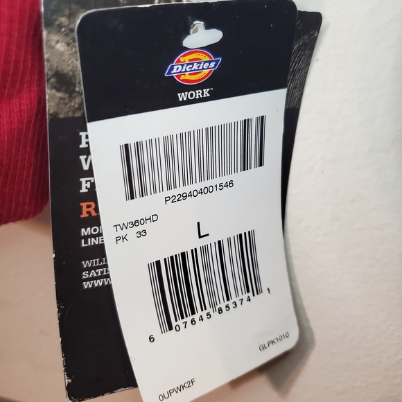 Dickies Red Full Zip Hooded Work Sweatshirt Hoodie Large NWT - Picture 3 of 5